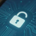 Smartphone protégé des hackers avec un cadenas numérique.