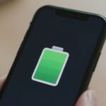 Icône de batterie sur un smartphone
